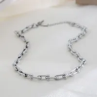 U Shape Casual Streetwear 304 Stainless Steel 18K Gold Plated Necklace Lobster Trigger Clasp Closure sku image 6