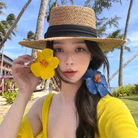 Atmosphere Show Hibiscus Rosa-Sinensis Barrettes Women's Artificial Flowers On The Mirror Side Clip Vacation Style Plumeria Rubra Hairware sku image 3
