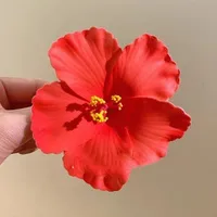 Atmosphere Show Hibiscus Rosa-Sinensis Barrettes Women's Artificial Flowers On The Mirror Side Clip Vacation Style Plumeria Rubra Hairware sku image 4