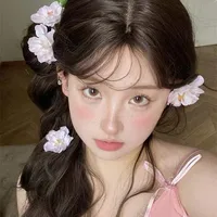 Atmosphere Show Hibiscus Rosa-Sinensis Barrettes Women's Artificial Flowers On The Mirror Side Clip Vacation Style Plumeria Rubra Hairware sku image 17