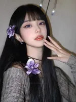 Atmosphere Show Hibiscus Rosa-Sinensis Barrettes Women's Artificial Flowers On The Mirror Side Clip Vacation Style Plumeria Rubra Hairware sku image 5