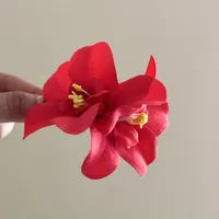 Atmosphere Show Hibiscus Rosa-Sinensis Barrettes Women's Artificial Flowers On The Mirror Side Clip Vacation Style Plumeria Rubra Hairware sku image 11