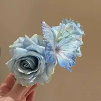 Atmosphere Show Hibiscus Rosa-Sinensis Barrettes Women's Artificial Flowers On The Mirror Side Clip Vacation Style Plumeria Rubra Hairware sku image 20