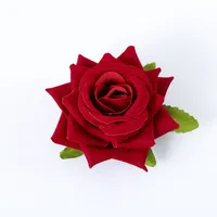 Atmosphere Red Flower Headdress Rose Barrettes Side Clip Side Hairpin Female 2024 New Large Flower Headdress Flower main image 2