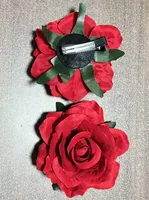 Atmosphere Red Flower Headdress Rose Barrettes Side Clip Side Hairpin Female 2024 New Large Flower Headdress Flower sku image 3
