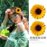 Atmosphere Red Flower Headdress Rose Barrettes Side Clip Side Hairpin Female 2024 New Large Flower Headdress Flower sku image 2