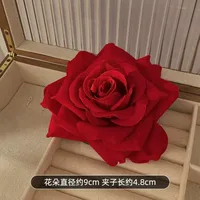Atmosphere Red Flower Headdress Rose Barrettes Side Clip Side Hairpin Female 2024 New Large Flower Headdress Flower sku image 24