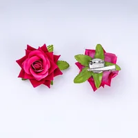 Atmosphere Red Flower Headdress Rose Barrettes Side Clip Side Hairpin Female 2024 New Large Flower Headdress Flower sku image 5