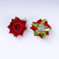 Atmosphere Red Flower Headdress Rose Barrettes Side Clip Side Hairpin Female 2024 New Large Flower Headdress Flower sku image 6