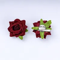 Atmosphere Red Flower Headdress Rose Barrettes Side Clip Side Hairpin Female 2024 New Large Flower Headdress Flower sku image 7