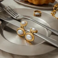 Géométrique Décontractée Style Moderne Acier Inoxydable 316 Boucles D'Oreilles main image 3