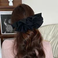 Cabeza Trasera Modificada Algodón Puro Ancho Tridimensional Doble Falda Grande Broche Pasador Horizontal Clip Accesorios Para El Cabello Tocado main image 6