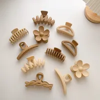 Hot Barrettes Milk Tea Color Hair Accessories Simple Geometric Shark Clip Back Head Updo Hair Clip Barrettes Wholesale main image 2