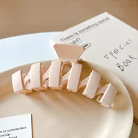 Hot Barrettes Milk Tea Color Hair Accessories Simple Geometric Shark Clip Back Head Updo Hair Clip Barrettes Wholesale sku image 17