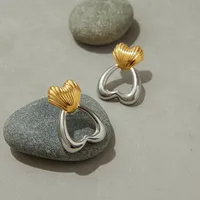 Geometric Heart Shape Casual Elegant Modern Style 316 Stainless Steel  Ear Studs main image 3