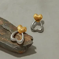 Geometric Heart Shape Casual Elegant Modern Style 316 Stainless Steel  Ear Studs main image 4