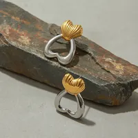 Géométrique Forme De Cœur Décontractée Élégant Style Moderne Acier Inoxydable 316 Boucles D'Oreilles main image 5