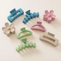 Hot Barrettes Milk Tea Color Hair Accessories Simple Geometric Shark Clip Back Head Updo Hair Clip Barrettes Wholesale main image 3
