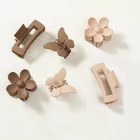 Hot Barrettes Milk Tea Color Hair Accessories Simple Geometric Shark Clip Back Head Updo Hair Clip Barrettes Wholesale sku image 25