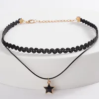 Popular Collar Necklace Women's Choker Clavicle Chain Neck Accessories Neck Strap Necklace Lace Short Necklace sku image 3