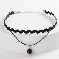 Popular Collar Necklace Women's Choker Clavicle Chain Neck Accessories Neck Strap Necklace Lace Short Necklace sku image 6