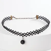 Popular Collar Necklace Women's Choker Clavicle Chain Neck Accessories Neck Strap Necklace Lace Short Necklace sku image 9