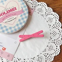 New Simple Pink With Dots Bow Duckbill Clip Ins Autumn And Winter Simplicity All-Match Bang Side Clip Niche Headdress sku image 12