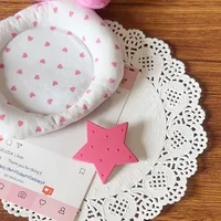 New Simple Pink With Dots Bow Duckbill Clip Ins Autumn And Winter Simplicity All-Match Bang Side Clip Niche Headdress sku image 1