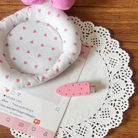 New Simple Pink With Dots Bow Duckbill Clip Ins Autumn And Winter Simplicity All-Match Bang Side Clip Niche Headdress sku image 3