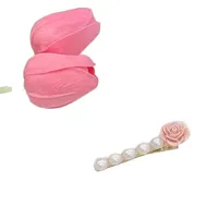 Pink Small Rose Barrettes Pearl Flower Bangs Side Clip Ins Good-looking Girl Heartbreak Hair Clips Hair Accessories main image 5