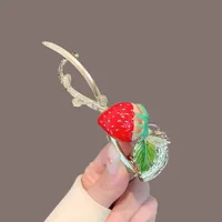Vintage Pearl Flowers Banana Clip High-Grade Metal Butterfly Net Red Barrettes Antique Coiled Hair Elegant Hairpin Wholesale sku image 3