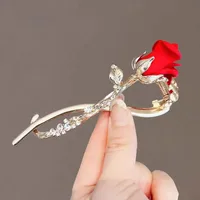 Vintage Pearl Flowers Banana Clip High-Grade Metal Butterfly Net Red Barrettes Antique Coiled Hair Elegant Hairpin Wholesale sku image 12