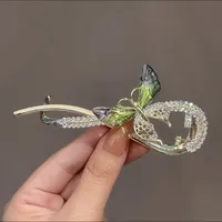 Vintage Pearl Flowers Banana Clip High-Grade Metal Butterfly Net Red Barrettes Antique Coiled Hair Elegant Hairpin Wholesale sku image 17