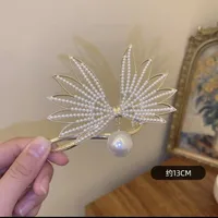 Vintage Pearl Flowers Banana Clip High-Grade Metal Butterfly Net Red Barrettes Antique Coiled Hair Elegant Hairpin Wholesale sku image 21