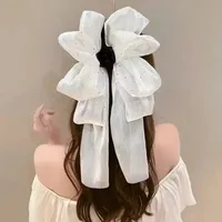 Princess On The Run ~ Fairy Temperamental Big Bow Headwear Back Spring Clip Long Ribbon Hairpin Hair Accessories sku image 7
