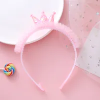 Children's Hair Accessories Princess Crown Hair Clasp Internet Hot  Color Sequins Lace Headband Simple Girls Headdress sku image 4