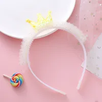 Children's Hair Accessories Princess Crown Hair Clasp Internet Hot  Color Sequins Lace Headband Simple Girls Headdress sku image 2