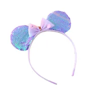 Children's Headband  Colorful Sequined Headband Bow Toothed Cute Girl Small Ears Holiday Paradise Headdress main image 5