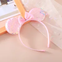 Children's Headband  Colorful Sequined Headband Bow Toothed Cute Girl Small Ears Holiday Paradise Headdress sku image 5