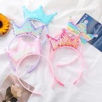 Hot Girls Crown Headband Sweet Holiday Princess Party Hairpin Sequins Cute Hair Accessories Ornament Headband main image 1