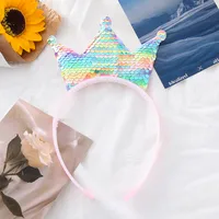 Hot Girls Crown Headband Sweet Holiday Princess Party Hairpin Sequins Cute Hair Accessories Ornament Headband sku image 5