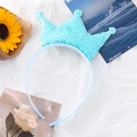 Hot Girls Crown Headband Sweet Holiday Princess Party Hairpin Sequins Cute Hair Accessories Ornament Headband sku image 4