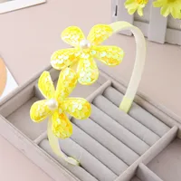 Diadema Infantil Corea Del Sur Con Lentejuelas Reversibles Pentagrama De Perlas Lindas Flores Diadema Niña Tocado De Princesa main image 4