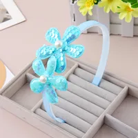 Children's Headband Ins Reversible Sequined Pearl Pentagram Cute Flowers Headband Toothed Girl Princess Headdress sku image 3