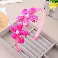 Children's Headband Ins Reversible Sequined Pearl Pentagram Cute Flowers Headband Toothed Girl Princess Headdress sku image 5
