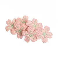Gentle Pink Cherry Blossom Barrettes Sweet Embroidery Flower Hairpin Knitted Children Headdress Hair Accessories Bangs Side Clip main image 5