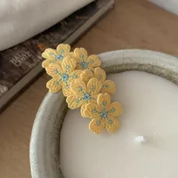 Gentle Pink Cherry Blossom Barrettes Sweet Embroidery Flower Hairpin Knitted Children Headdress Hair Accessories Bangs Side Clip sku image 4