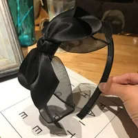2021 New Style Bow Headband Cloth Hair Accessories Girls' Accessories Fashion Mesh Headband Non-Slip Bandeau Headdress sku image 1