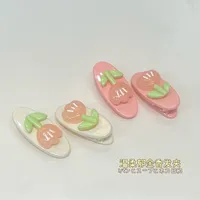 INS Cream Color Love Tulip Barrettes Gentle Spring Sweet Girly Student Duckbill Clip Flower Hair Accessories main image 2