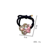 INS New Style Heart Shape Rhinestone Internet Celebrity Minimalist Elegant Ponytail High Elastic Hair Rope Elegant Hair Rope Women's High Sense main image 5